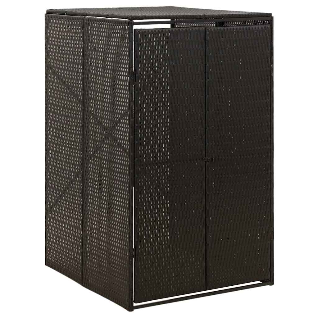 Mülltonnenbox für 1 Tonne Schwarz 70x80x117 cm Poly Rattan