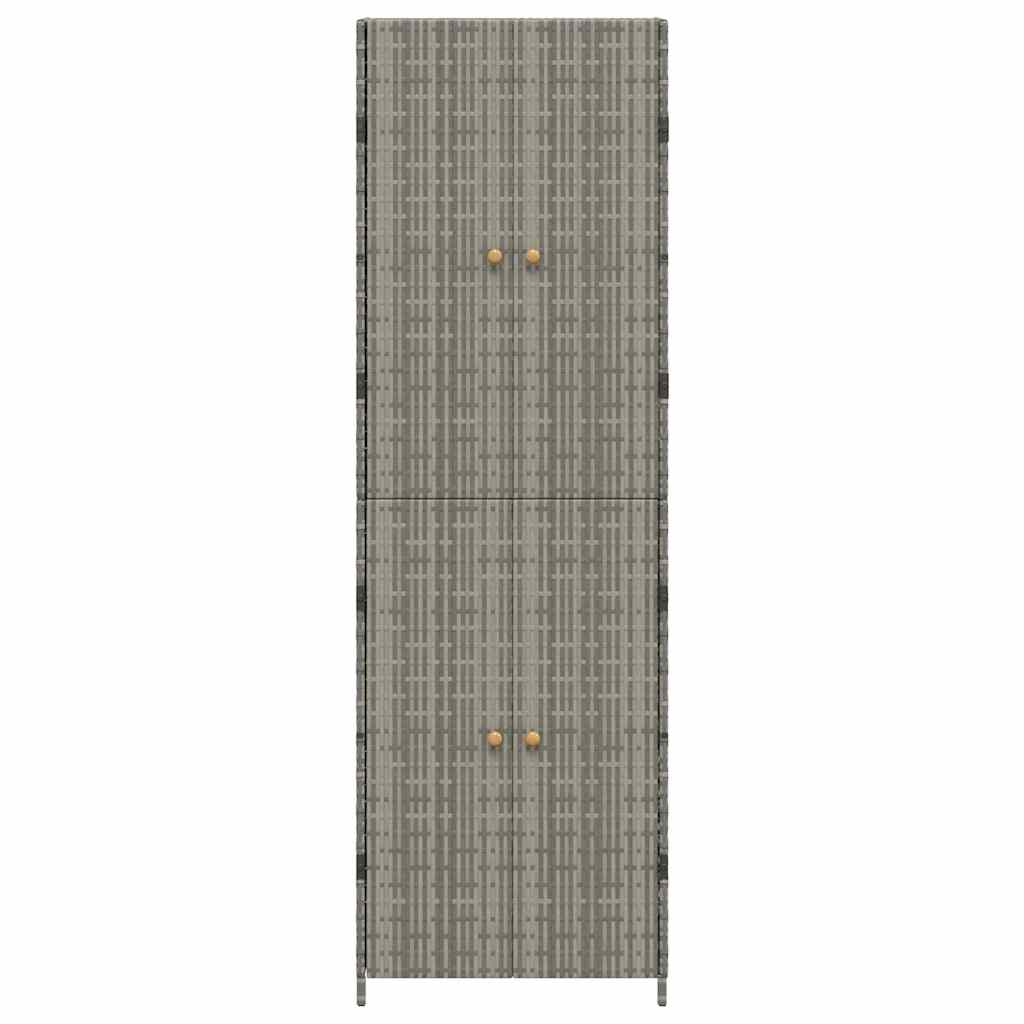 Gartenschrank Grau 59x40x180 cm Poly Rattan