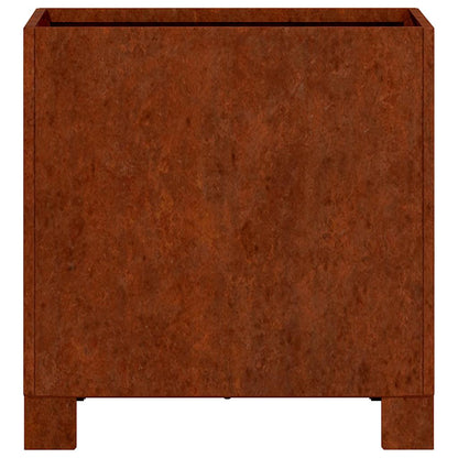 Pflanzkübel mit Beinen Rostig 30x30x30 cm Cortenstahl