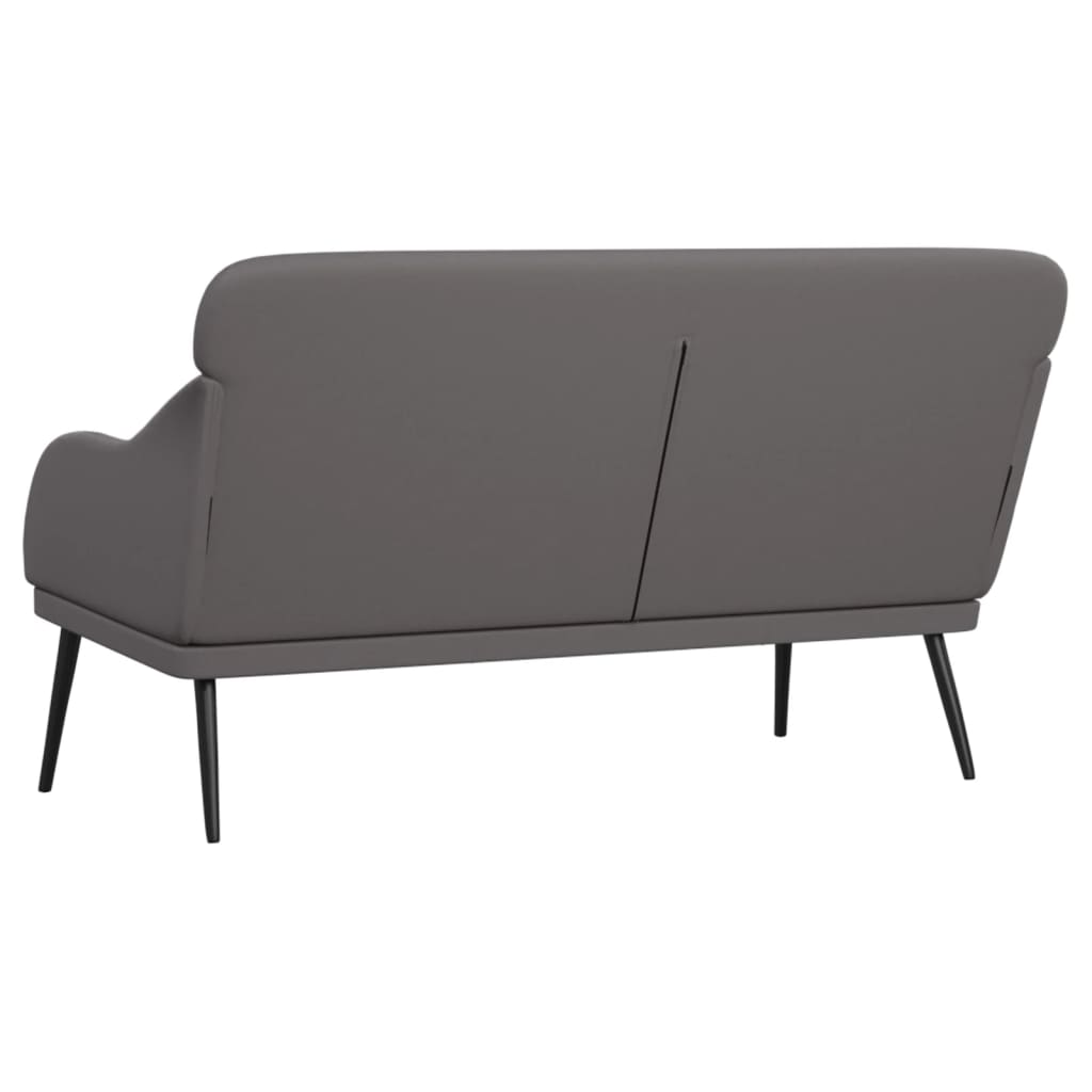 Sitzbank Grau 110x76x80 cm Kunstleder