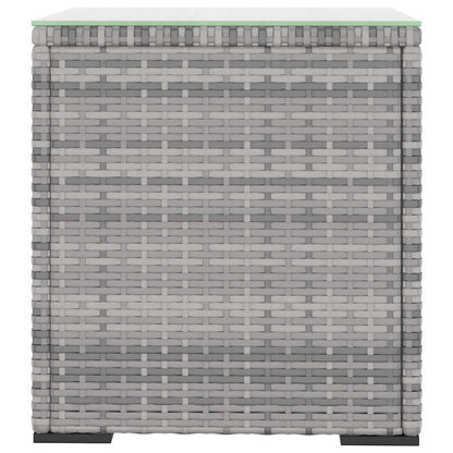 Beistelltisch Grau 40x37x40,5 cm Poly Rattan und Hartglas