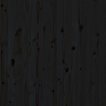 Wand-Kopfteil Schwarz 141x3x91,5 cm Massivholz Kiefer