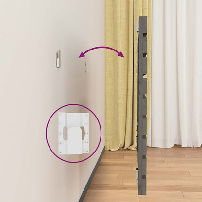 Wand-Kopfteil Grau 141x3x63 cm Massivholz Kiefer