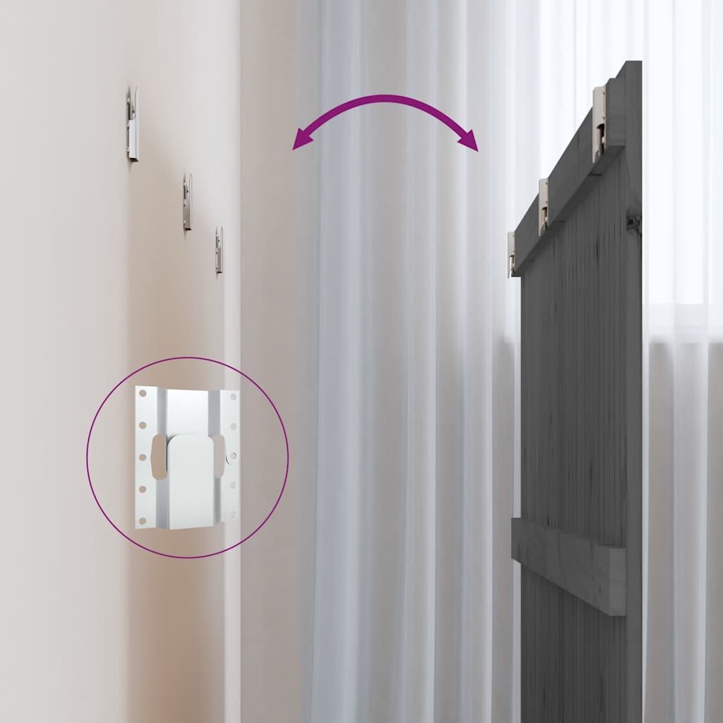 Wand-Kopfteil Grau 185x3x90 cm Massivholz Kiefer