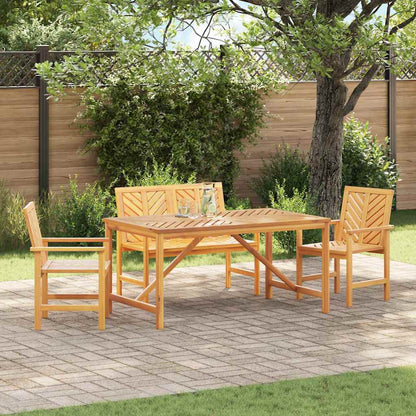 Garten Essgruppe 4 pcs Braun Massivholz Akazie