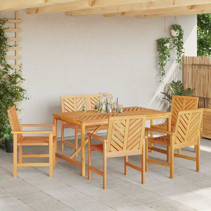 Garten Essgruppe 6 pcs Braun Massivholz Akazie