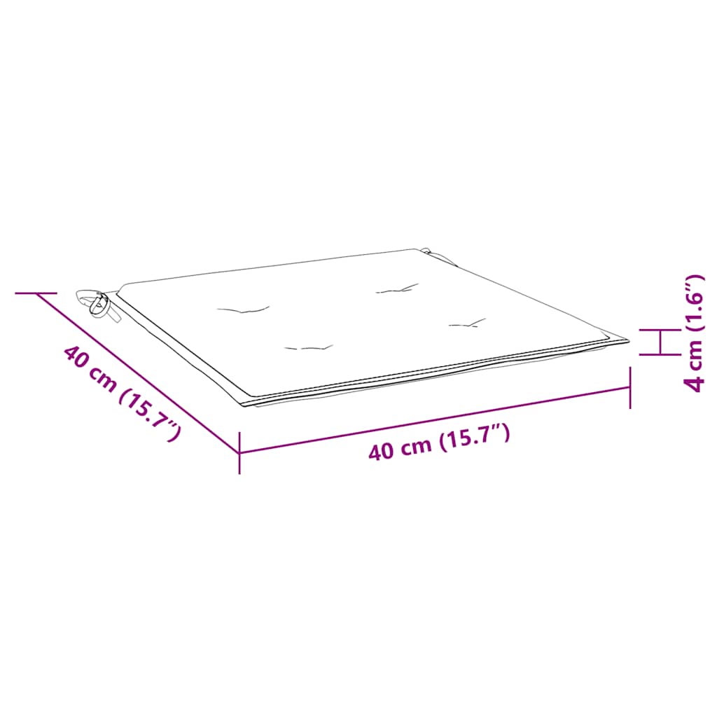 Stuhlkissen 4 Stk. Blattmuster 40x40x4 cm Stoff