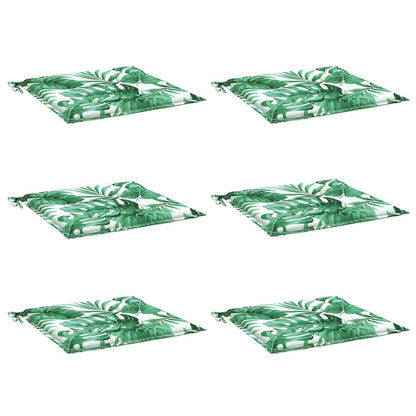 Sitzkissen 6 Stk. Blattmuster 50x50x4 cm Stoff