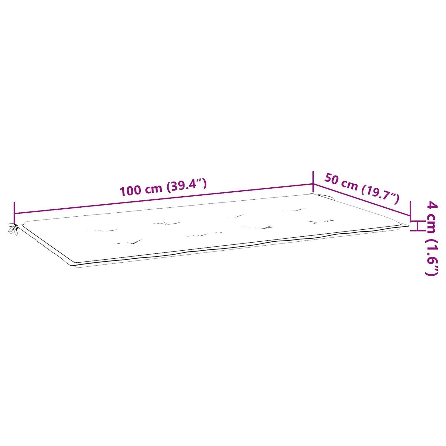 Stuhlpolster Blatt Blattmuster 100 x 50 x 3 cm Oxford-Stoff