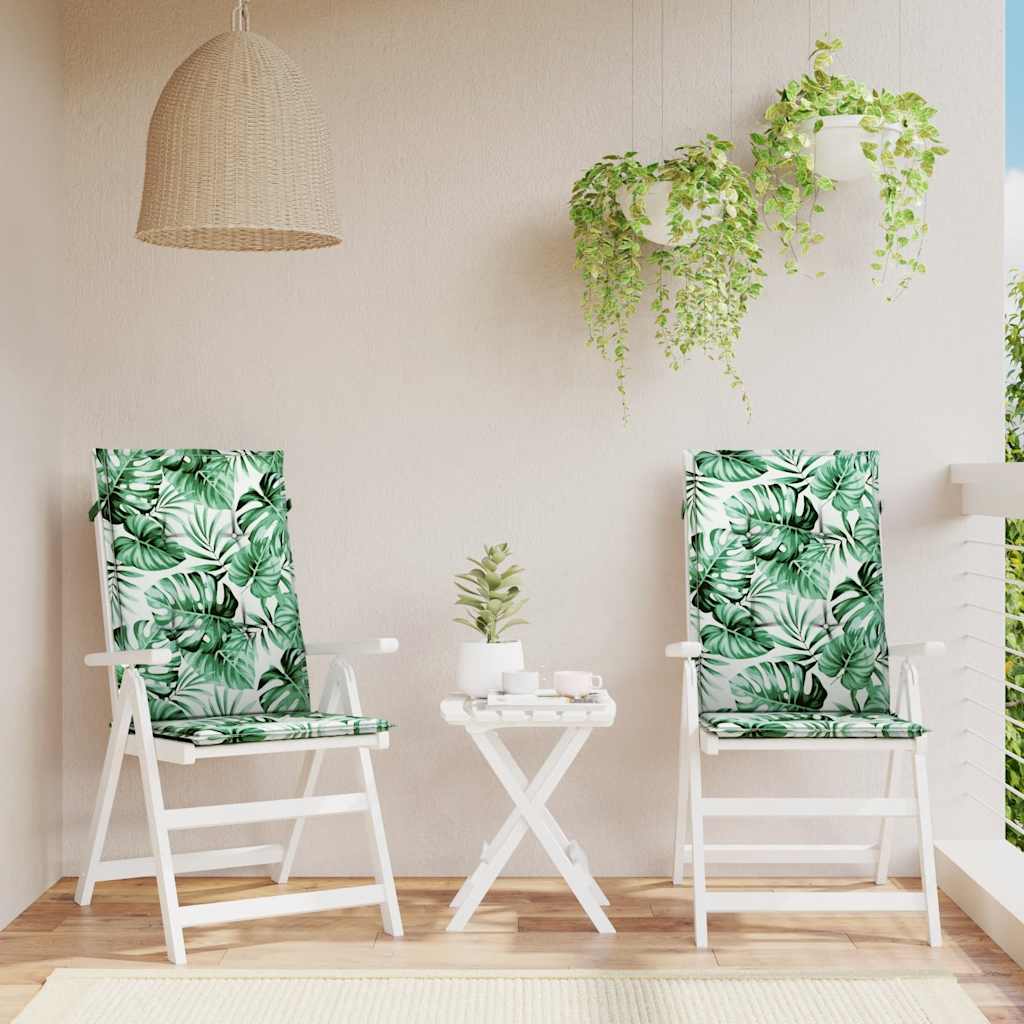 Hochlehner-Auflagen 2 Stk. Blattmuster Stoff