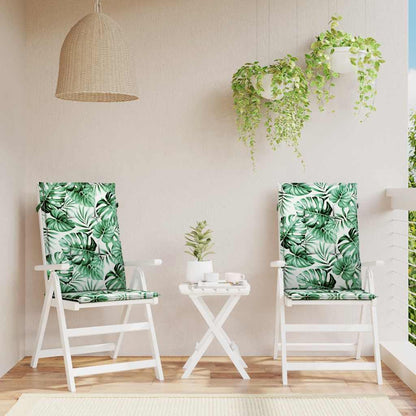 Hochlehner-Auflagen 2 Stk. Blattmuster Stoff