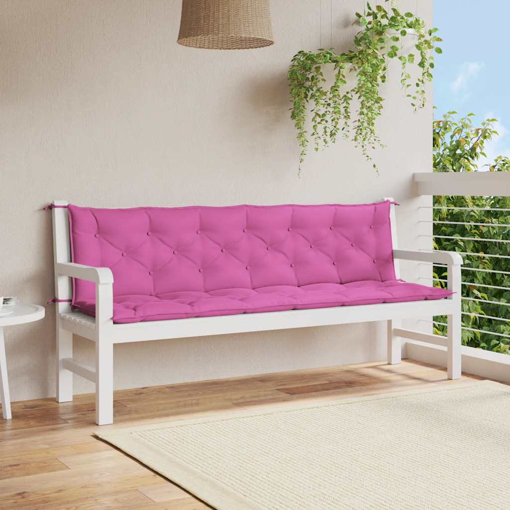 Gartenbank-Auflagen 2 Stk. Rosa 200x50x7 cm Stoff