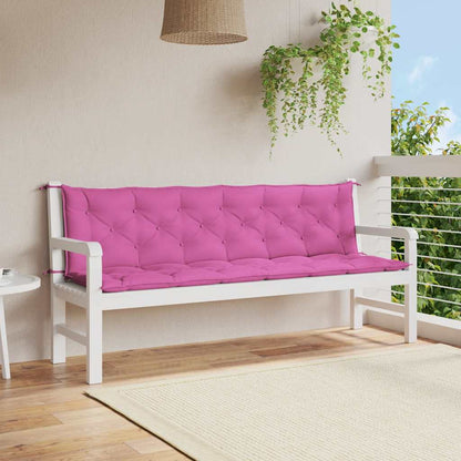 Gartenbank-Auflagen 2 Stk. Rosa 200x50x7 cm Stoff