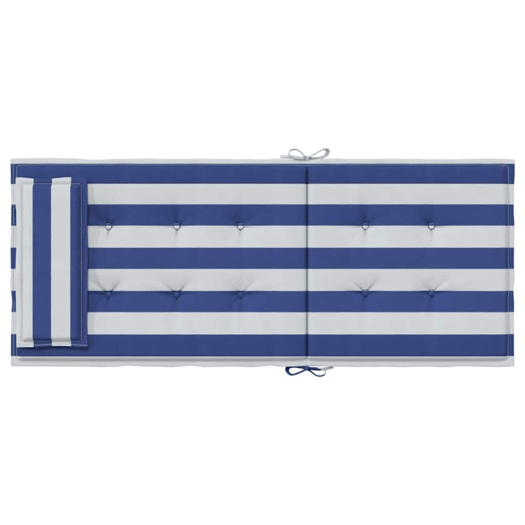 Hochlehner-Auflagen 6 Stk. Blau & Weiß Gestreift Oxford-Gewebe