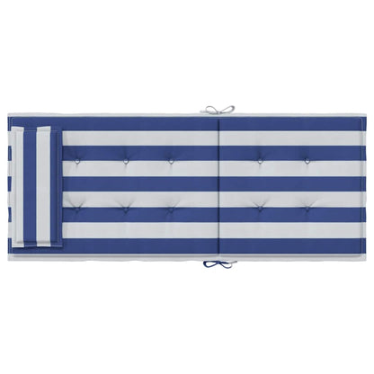 Hochlehner-Auflagen 6 Stk. Blau & Weiß Gestreift Oxford-Gewebe