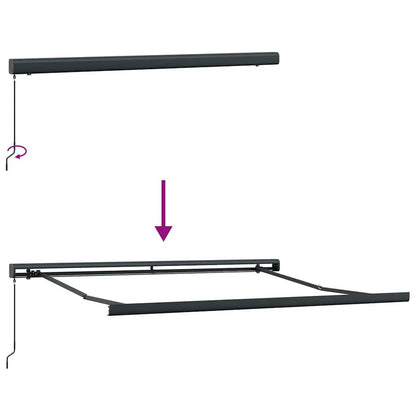 Markise Einziehbar Orange und Braun 3x2,5 m Stoff und Aluminium