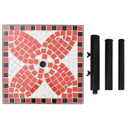 Sonnenschirmständer Terrakotta und Weiß Quadratisch 12 kg