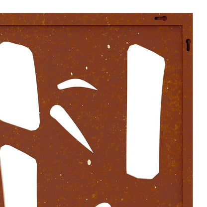 Garten-Wanddeko 55x55 cm Cortenstahl Bambus-Design