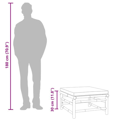 Gartenhocker mit Grünem Kissen Bambus