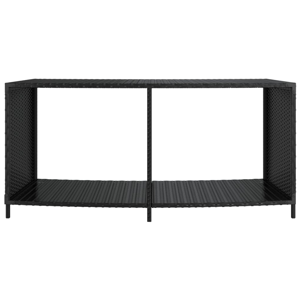 Outdoor-Regale 2 Stk. Schwarz Poly Rattan