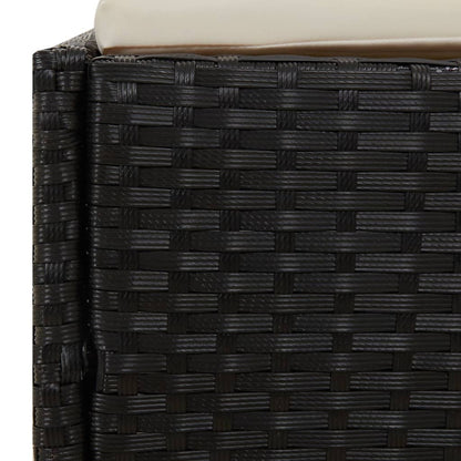 Sonnenliege mit Faltdach Schwarz 200x114x128 cm Poly Rattan