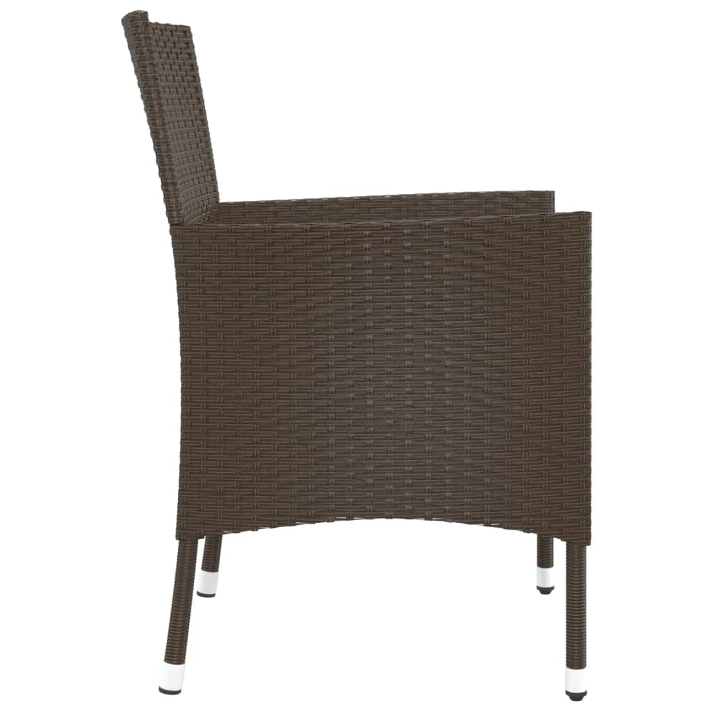 Gartenstühle mit Kissen 2 Stk. Braun Poly Rattan