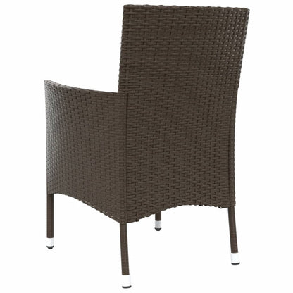 Gartenstühle mit Kissen 2 Stk. Braun Poly Rattan