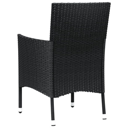 Gartenstühle mit Kissen 2 Stk. Schwarz Poly Rattan
