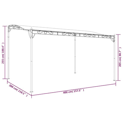 Markise Anthrazit 4x3 m 180 g/m² Stoff und Stahl
