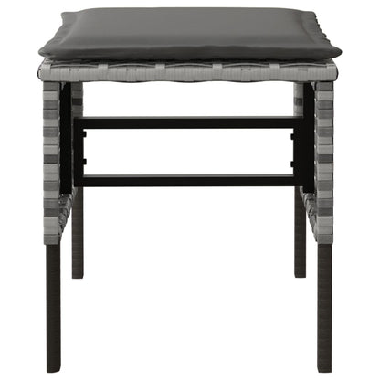 Gartenhocker mit Kissen 4 Stk. Grau Poly Rattan