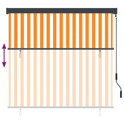 Rollo Weiß und Orange 180 x 250 cm Stoff und Aluminium