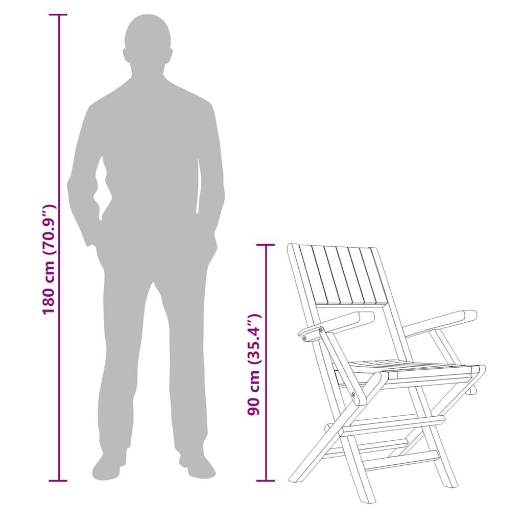 Gartenstühle 4 Stk. Klappbar 55x61x90 cm Massivholz Teak