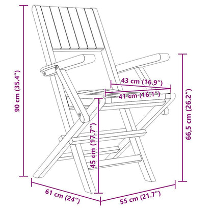 Gartenstühle 8 Stk. Klappbar 55x61x90 cm Massivholz Teak