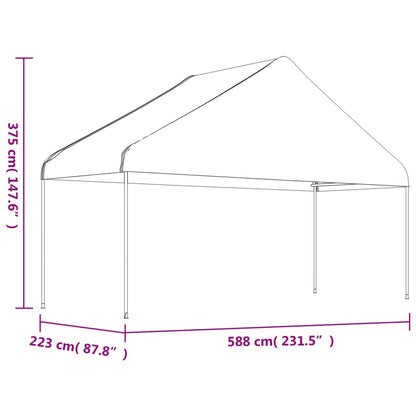 Pavillon mit Dach Weiß 20,07x5,88x3,75 m Polyethylen
