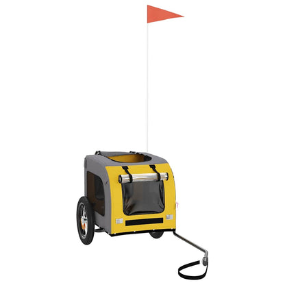 Fahrradanhänger Hunde Gelb und Grau Oxford-Gewebe und Eisen