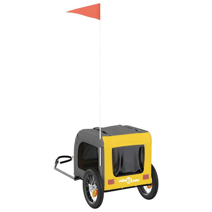 Fahrradanhänger Hunde Gelb und Grau Oxford-Gewebe und Eisen