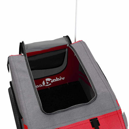 Fahrradanhänger Hunde Rot und Grau Oxford-Gewebe und Eisen