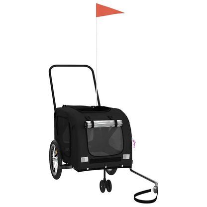 Fahrradanhänger Hunde Schwarz Oxford-Gewebe und Eisen