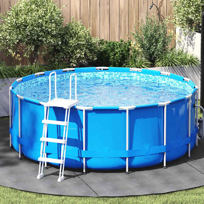 Pool-Bodentuch Hellgrau Ø306 cm Polyester Geotextil