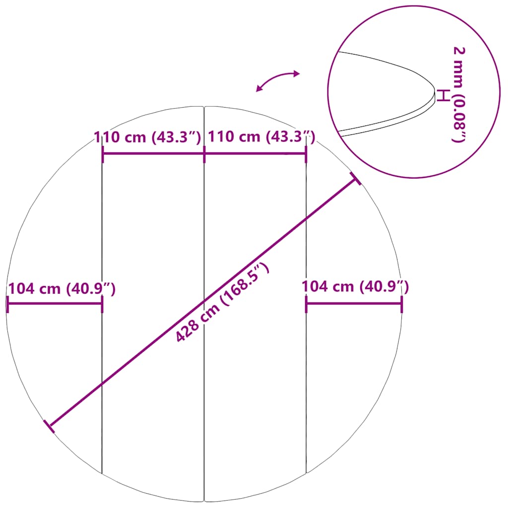 Pool-Bodentuch Hellgrau Ø428 cm Polyester Geotextil