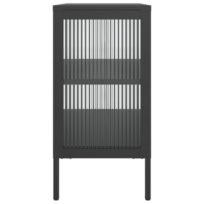 Sideboard Schwarz 70x35x70 cm Glas und Stahl