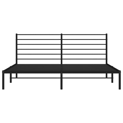 Bettgestell mit Kopfteil Metall Schwarz 193x203 cm