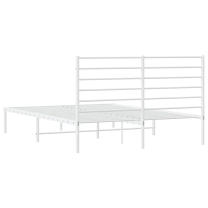 Bettgestell mit Kopfteil Metall Weiß 120x200 cm