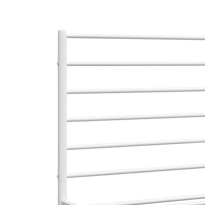 Bettgestell mit Kopfteil Metall Weiß 135x190 cm