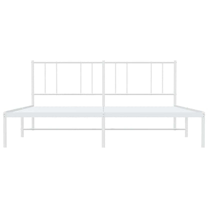 Bettgestell mit Kopfteil Metall Weiß 183x213 cm