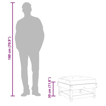 Gartenhocker mit Kissen 2 Stk. Weiß Massivholz Kiefer