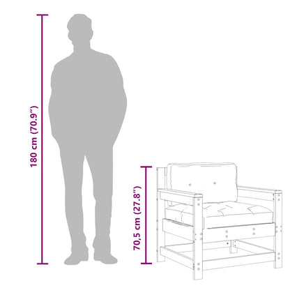 Gartenstühle mit Kissen 2 Stk. Massivholz Kiefer