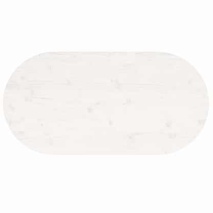 Tischplatte Weiß 110x55x2,5 cm Massivholz Kiefer Oval