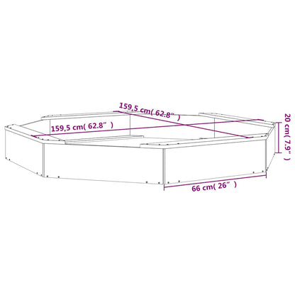 Sandkasten mit Sitzen Weiß Achteck Massivholz Kiefer