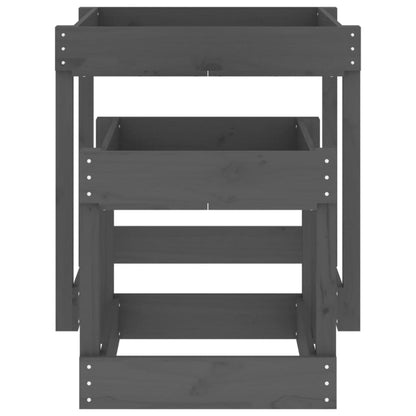 Sand-Spieltische 2 Stk. Grau Massivholz Kiefer